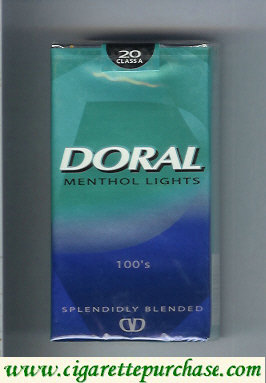 Doral Splendidly Blended Menthol Lights 100s cigarettes soft box